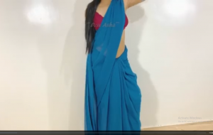 Desi wife in blue saree standing fuck