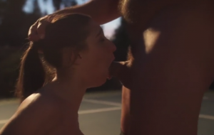 Porn Video: Abella Danger rides cock at basketball court