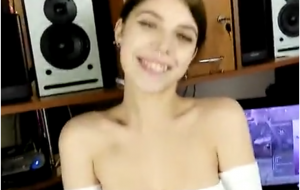 Russian girl in a short skirt framed shaved pussy